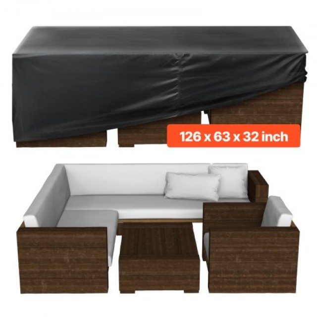 VEVOR Αδιάβροχο Κάλυμμα Επίπλων Κήπου 420D 126x63 FXJJZNJB1266BTTBB001V0