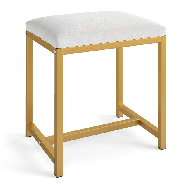 Costway Σκαμπό Μακιγιάζ με Μαλακό Επενδεδυμένο Κάθισμα και Μοντέρνα Χρυσά Μεταλλικά Πόδια - Λευκό 42  x 38 x 30  JV12814GD