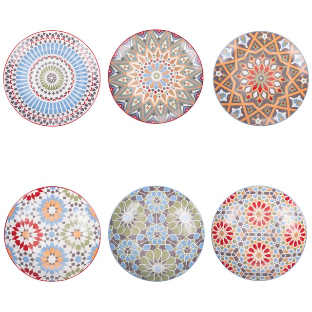 Villa DEste Σετ 6 τμχ  Πιάτο φρούτων από πορσελάνη εξωτικού στυλ Casablanca 5921460