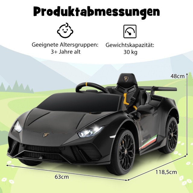 Costway  Παιδικό Ηλεκτρικό Αυτοκίνητο Lamborghini 12V με Τηλεχειριστήριο και LED Φώτα TQ10293DE-DK