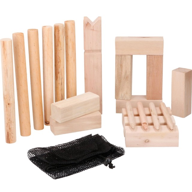 BAKAJI Ξύλινο Σκανδιναβικό Παιχνίδι Σκάκι με Θήκη - Επιτραπέζιο Βίκινγκ με 21 Κομμάτια 02840563