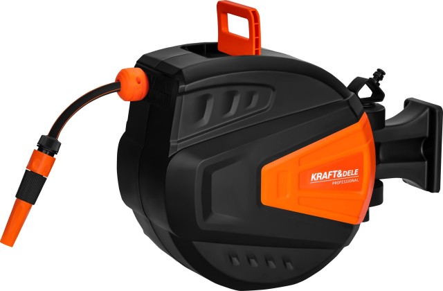 Kraft&Dele Αυτόματη Ανέμη Τοίχου με Λάστιχο Ποτίσματος 20m + 2m  (1/2) KD-2152