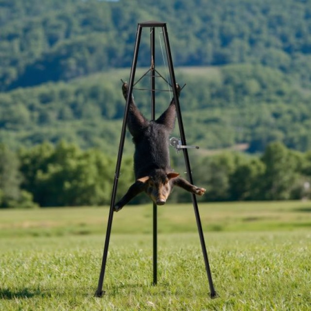 VEVOR Τρίποδος Ανυψωτήρας Θηραμάτων 500 lbs, με Βάση & Μηχανική Βίντσι σε Μαύρο Χρώμα SJJLSHL500LB1FD1G001V0