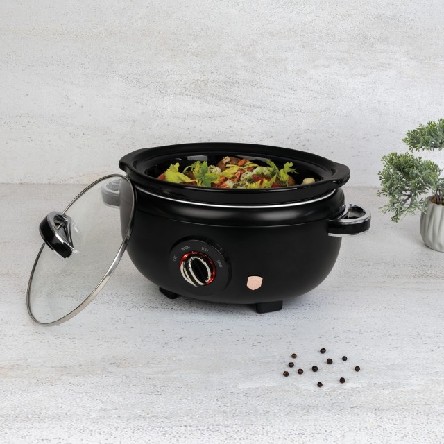 Berlinger Haus Ψηφιακή Κατσαρόλα Slow Cooker 3.5 Lt 200W με Γυάλινο Καπάκι, Black Rose Collection BH-9669
