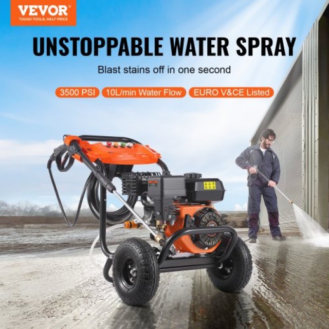 VEVOR Πλυστικό Μηχάνημα Βενζίνης 3500 PSI 10L/min 2.6 GPM με 5 Ακροφύσια για Αυτοκίνητα RYGYQXJLBWS1AIIM7V0