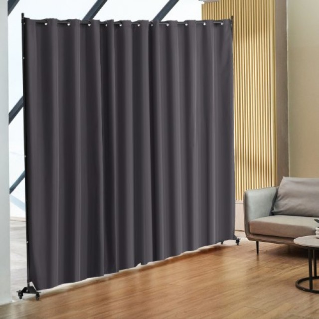 VEVOR Φορητό Διαχωριστικό Δωματίου 308.5 x 45 x 245.5 cm με Ρόδες Γκρι Οθόνη Απορρήτου BLPF96120INCWMUXEV0