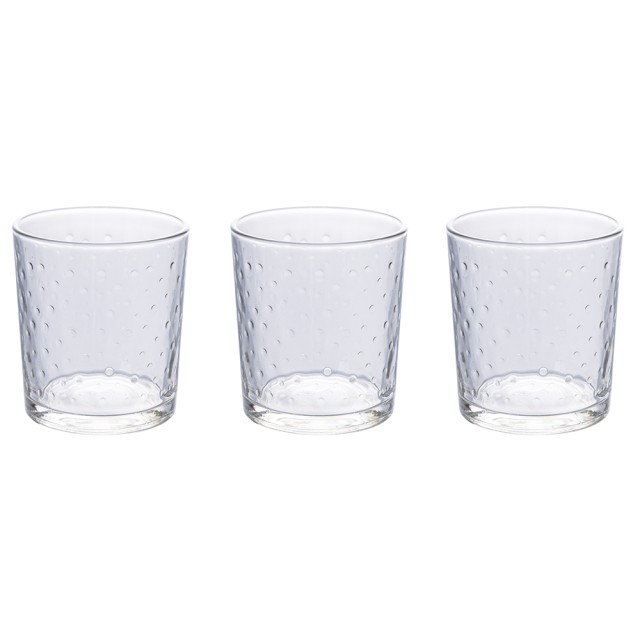 Galileo Σετ 3 Ποτηριών 270 ml από Διαφανές Γυαλί με Διακόσμηση Φυσαλίδες Light Bubble 5910628