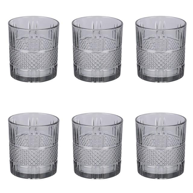 Galileo Σετ 6 ποτήρια 340 ml από γυαλί με κατεργασμένη επιφάνεια καπνιστή Dublin Sibilla 5918897