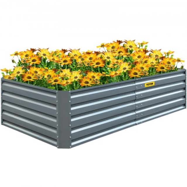 VEVOR Γαλβανισμένο Μεταλλίκο Κιβώτιο Κήπου 80x40x19 για Λαχανικά και Λουλούδια HYZZC80CFXK40CHS1V0
