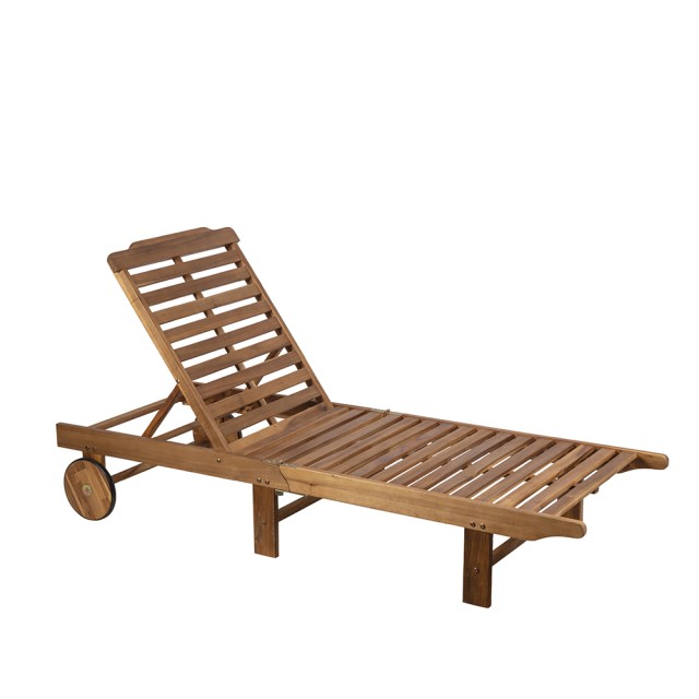 Galileo Ξαπλώστρα ξύλινη από ακακία με ρόδες Bali Est 5906030