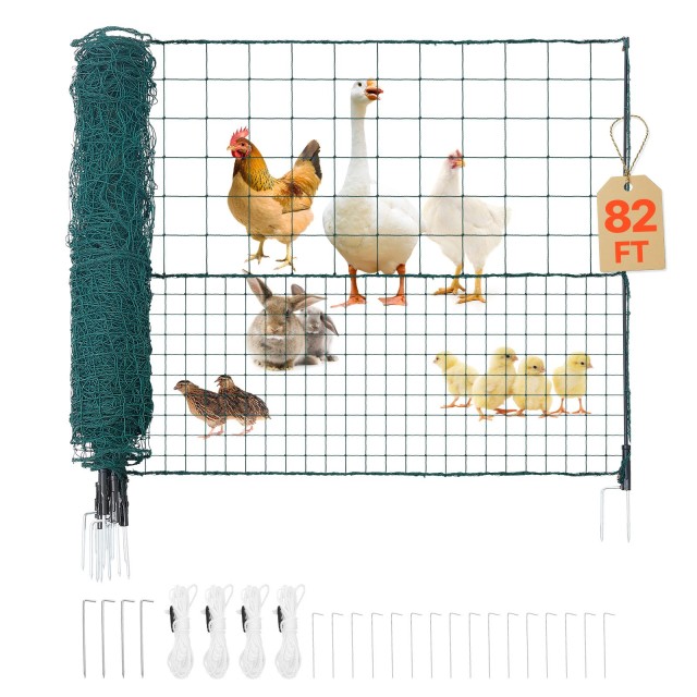 VEVOR Προσωρινός Φράχτης Πλαστικής Πλέξης με Πάσσαλους και Σχοινιά - 1.25 x 25μ για Κήπους και Αυλές BXSWL25M125MXPUSI001V0