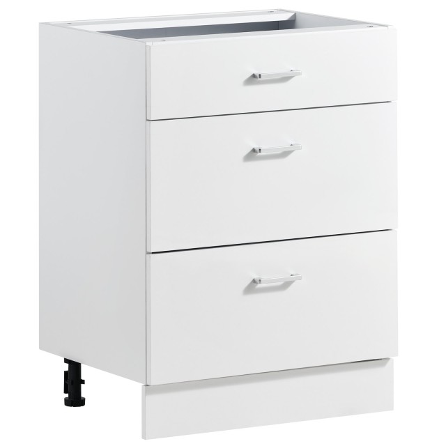 VEVOR Ντουλάπι Κάτω Shaker Λευκό 60 x 47,5 x 81,5 εκ. με 3 Συρτάρια ZBZZCJOKCJCTDQD2V001V0