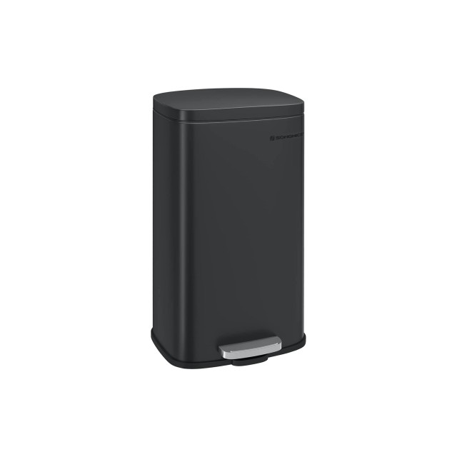 SONGMICS Κάδος Κουζίνας 30L με Πεντάλ 34 x 29 x 61 cm, Μαύρος, LTB03BK 
