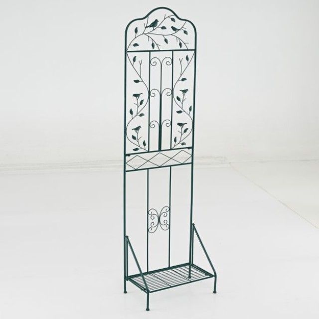 Costway Μεταλλική Κατασκευή Αναρριχητικών Φυτών με Αναδιπλούμενο Ράφι Σκούρο Πράσινο  189.5 x 50 x 30 εκ. GT4486GN