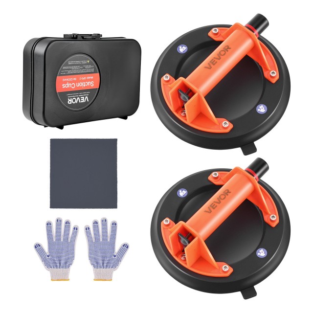 VEVOR Σετ 2 Τεμαχίων Βεντούζα Κενού 203 mm για Γυαλί με ABS Λαβή και Ανυψωτική Ικανότητα 180 kg SDXP8YC240BAN6023001V0