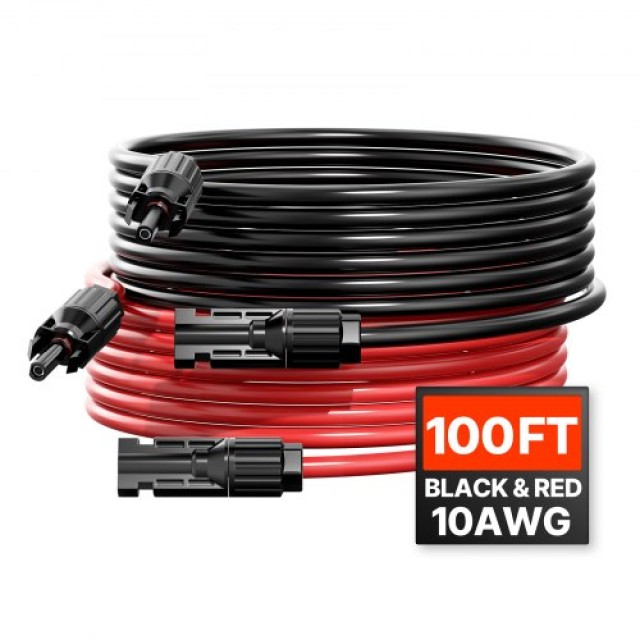 VEVOR Σετ Καλωδίων Προέκτασης Ηλιακού Πάνελ 100FT 10AWG με Συνδέσμους Αρσενικό & Θηλυκό TYNDCBYZXSX1PDF6ZY3