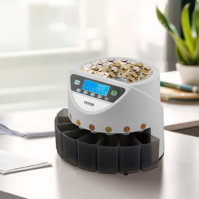 VEVOR Μετρητής Κερμάτων EURO με Μεγάλη Οθόνη LCD και 5 Σωλήνες Κερμάτων YBQDJOY8ZFJJXVW7GV2