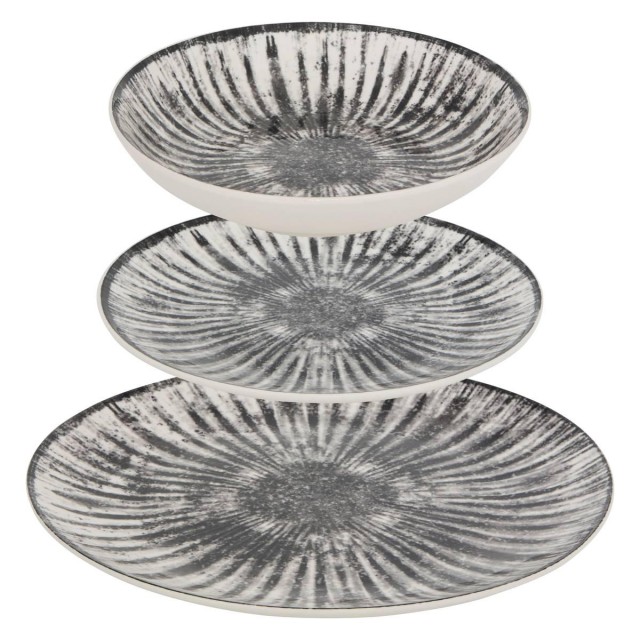 Secret de Gourmet Σερβίτσιο Lucie 12 Τεμαχίων Πορσελάνης, Γκρι Χρώμα 212372