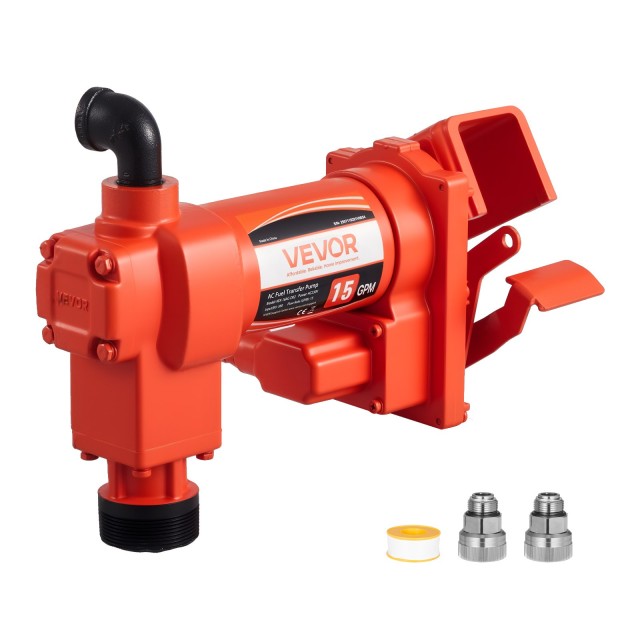 VEVOR 15 GPM Αντλία Μεταφοράς Καυσίμου, 230V, AC Ηλεκτρική Αντλία Λαδιού, Ροή 57 L/min, Μέγιστη Άντληση 11.28 m JLFBB15GPMDBG3XSN001V2