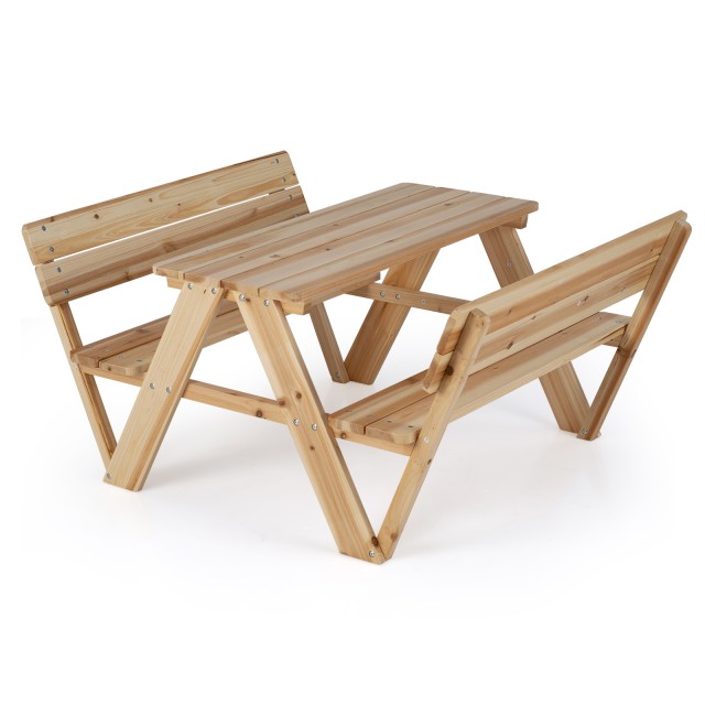 Costway Παιδικό Τραπέζι Πικνίκ Εξωτερικού Χώρου με 2 Πάγκους Ξύλινο Παγκάκι (εάν υπάρχουν διαθέσιμες διαστάσεις, προσθέστε εδώ) 55 x 116 x 90 εκ. NP12685NA
