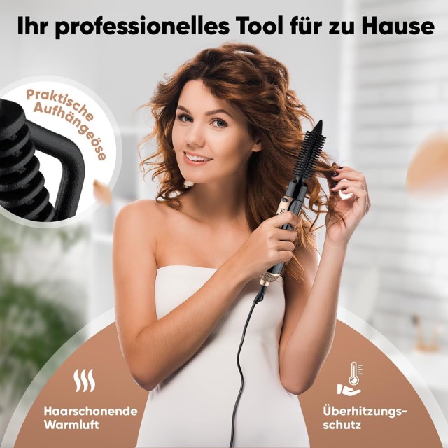 Βούρτσα Μαλλιών 800 W με Ζεστό Αέρα – Σετ 3 Εξαρτημάτων HAS3818 Clatronic