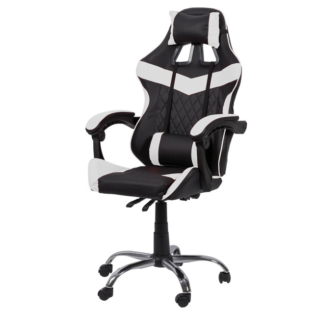 Galileo Καρέκλα gaming υψηλής ποιότητας με ρόδες λευκή 2188576