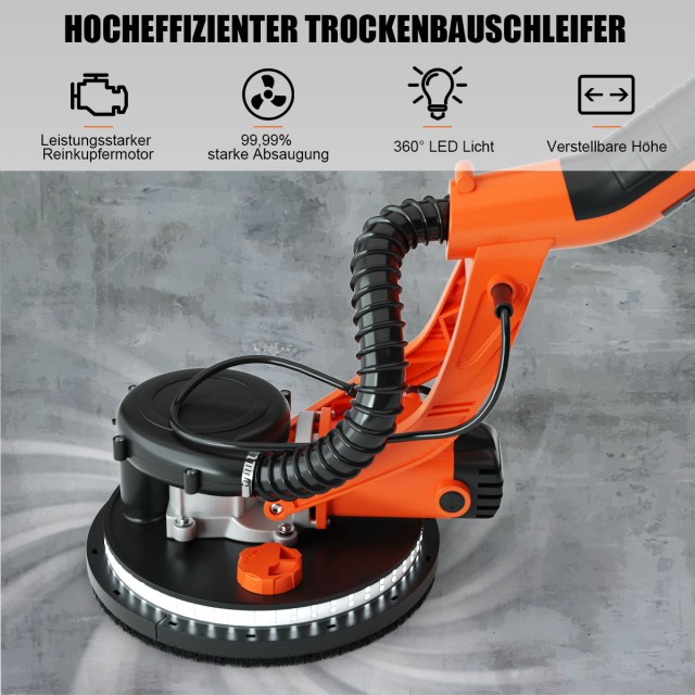 Costway Ηλεκτρικός Τροχός Τριβής Τοίχου 750W με Σύστημα Συλλογής Σκόνης ET1399DE