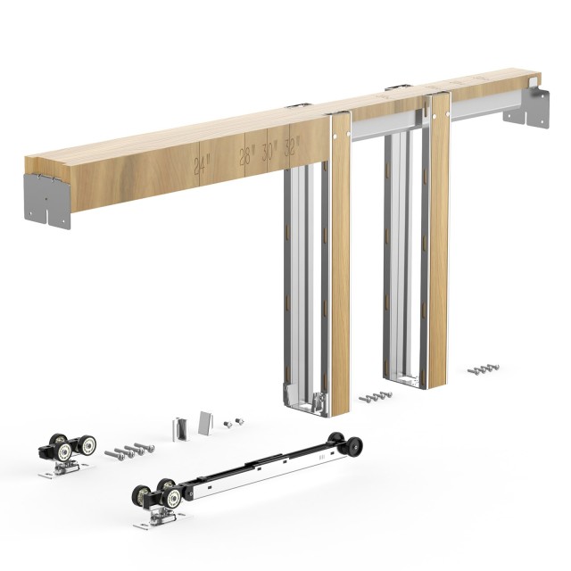 VEVOR Σετ Σκελετού Pocket Door 914,4 mm με Ατσάλινα Στηρίγματα και Μηχανισμό Soft Close XZMKTZDMTLZ31X1NS001V0