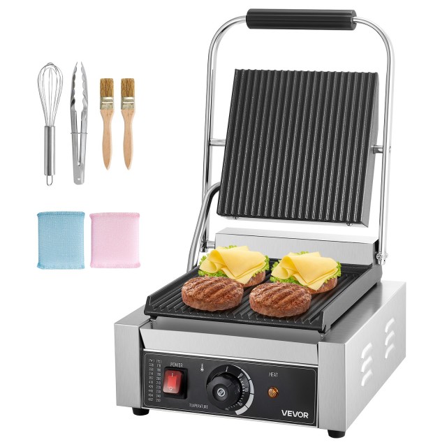 VEVOR Επαγγελματική Τοστιέρα Panini Grill 22x23 cm DYYBDBL3200WZG84K002V2