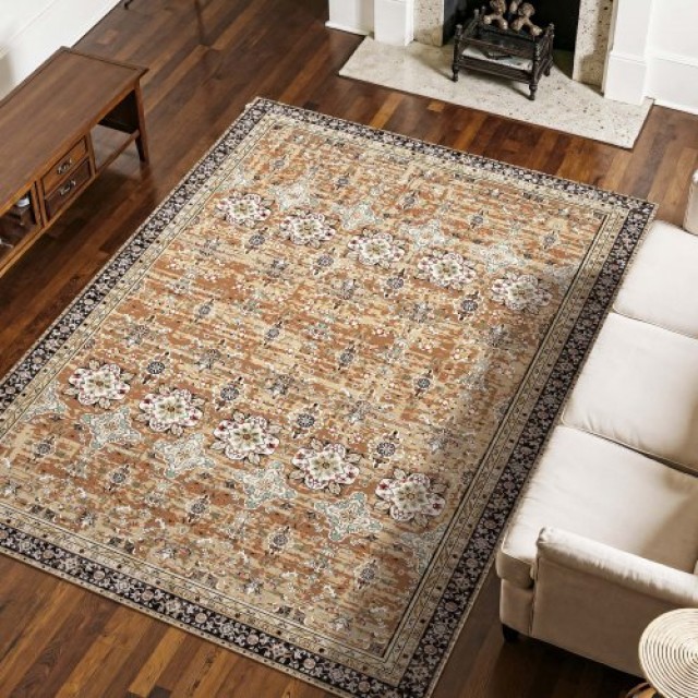 VEVOR Μεγάλο Αντιολισθητικό Χαλί 7.5x9.5 ft Vintage Καφέ Πράσινο JXDDT7595FTFU6UQD001V0