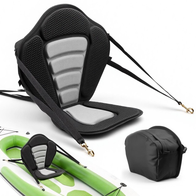 VEVOR Κάθισμα Καγιάκ 12mm, Καθολικό Κάθισμα με Υποστήριξη Πλάτης και Αποσπώμενη Τσάντα για SUP, Κανό, Ψαρόβαρκα, Φουσκωτό Καγιάκ PHTRZYEVAPMJEN4JO001V0