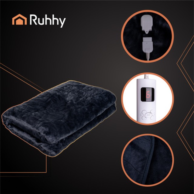 Ruhhy Ηλεκτρική Κουβέρτα Διπλή 180x130cm με 6 Λειτουργίες και Τηλεχειριστήριο 26202