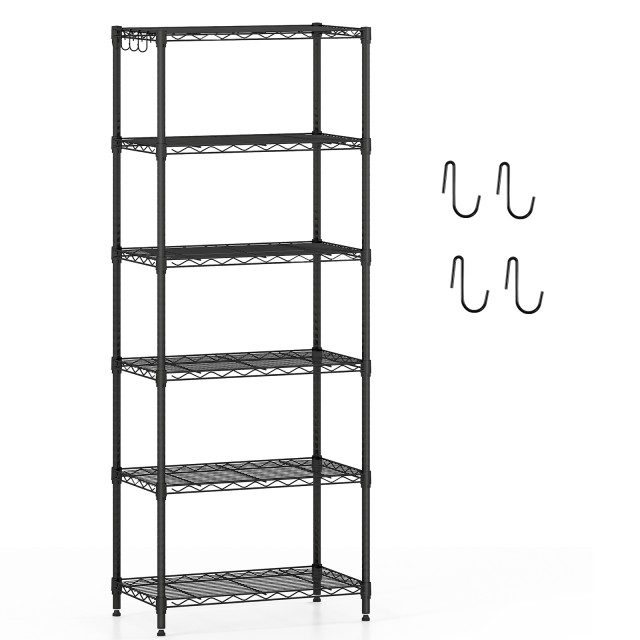 Costway Εξάπλευρη Μεταλλική Βαρέως Τύπου Ρυθμιζόμενη Ραφιέρα Αποθήκευσης 150 x 59 x 34 cm JV12974DK