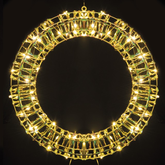 Kooper Φωτιζόμενο Χριστουγεννιάτικο στεφάνι 60 μικρο-LED για εξωτερική χρήση ζεστό λευκό Santas House by Kooper 2188241