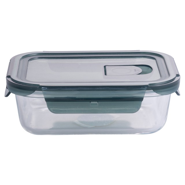 Galileo Ερμητικά κλειστό ορθογώνιο δοχείο 640 ml από γυαλί με καπάκι και κουμπώματα SChef 5924432
