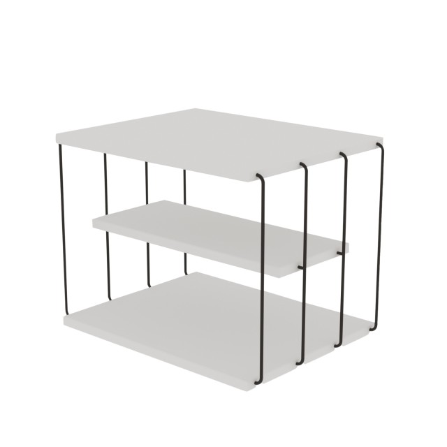 Βοηθητικό Τραπεζάκι 2 Επιπέδων 50x40x33cm Λευκό-Μαύρο 854KLN2814