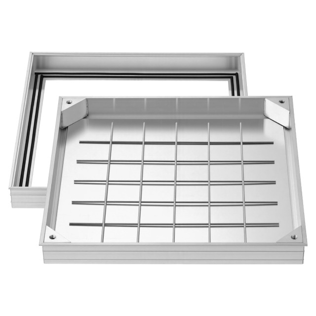 VEVOR Κάλυμμα Φρεατίου με Πλαίσιο, Αόρατο Κάλυμμα Πρόσβασης Σηπτικής Δεξαμενής, Ενσωματωμένο Αλουμίνιο 500 x 500mm JGJKJQRSJGJKVCT0W001V0