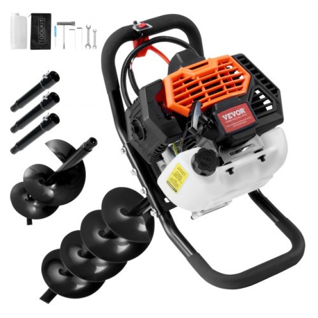 VEVOR  Βενζινοκίνητο Τρυπάνι Οπών 52CC 1450W με Δράπανα 6 & 10 & 3 Προεκτάσεις RYLXZ6YC10YC4PIY3V0