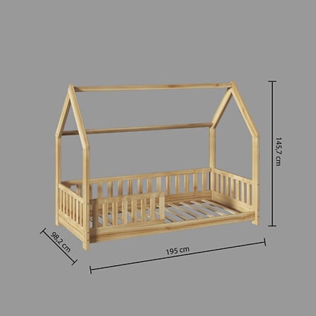 Ξύλινο Παιδικό Κρεβάτι/Σπιτάκι 90 x 190 cm 174154 Atmosphera