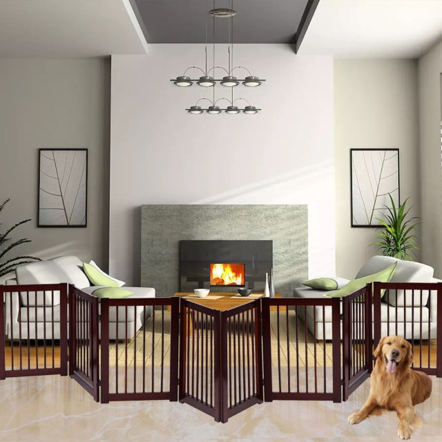 Costway Προστατευτικό Πόρτας για Σκύλους 203 x 76 x 1,8 cm Καφέ PW10038CF