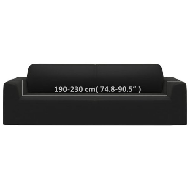 vidaXL Κάλυμμα Τριθέσιου Καναπέ Ελαστικό Μαύρο από Πολυεστερικό Ζέρσεϊ 332934