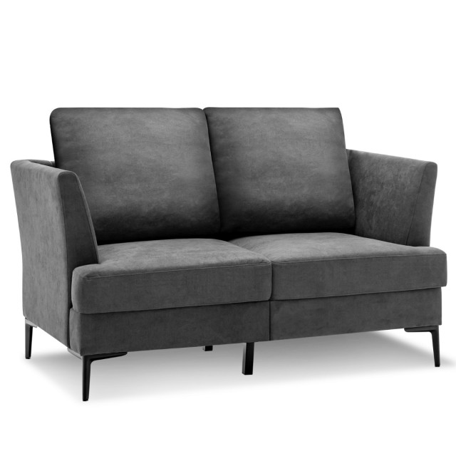 Costway Διθέσιος Καναπές 141 x 80 x 72 cm με Εργονομικά Μπράτσα και Αποσπώμενα Καλύμματα HV10206GR+