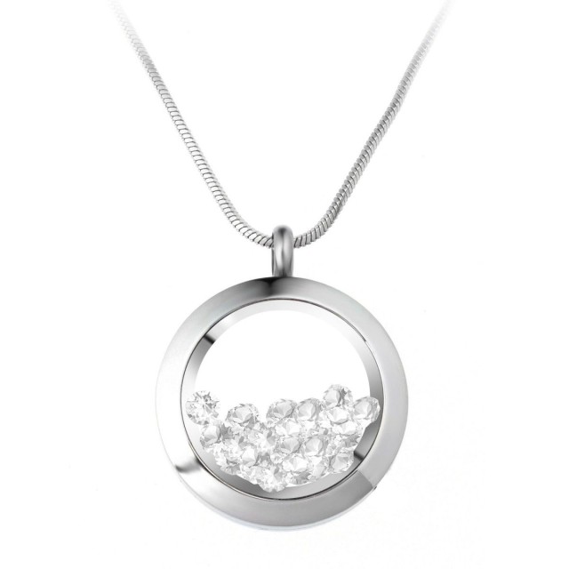 So Charm Κολιέ Διακοσμημένο με Κρύσταλλα Swarovski, Ασημί BS1362-ARGENTCRYS