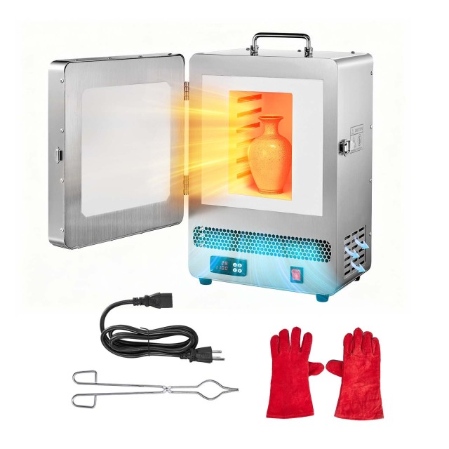 VEVOR Ηλεκτρικός Φούρνος Τήξης 1650W με PID Έλεγχο Θερμοκρασίας έως 1200℃ για Χυτά Κεριά, Πηλό, Μέταλλα και Κεραμικά ZMKXXDL1500WR2XUO001V2
