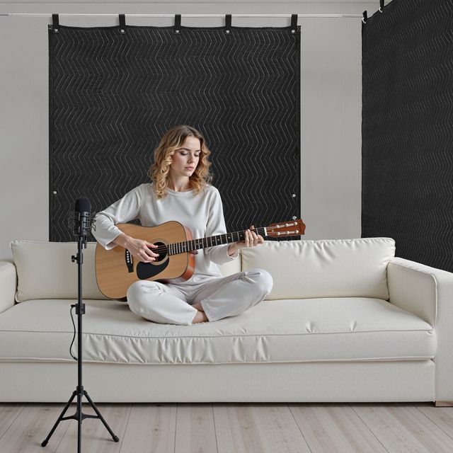 VEVOR Ηχομονωτική Κουβέρτα 80 x 48 in με Μεταλλικούς Κρίκους για Θερμομόνωση και Ηχοαπορρόφηση DCBYTL96W48I9SVVT001V0