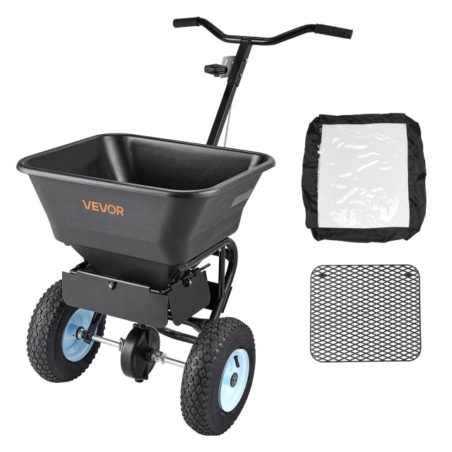 VEVOR Διανομέας Λιπάσματος 100 lb, Πλάτους Διασποράς 0-9,8 ft, με Πνευματικούς Τροχούς 13″ TCSBJ100LBSPEB08E001V0