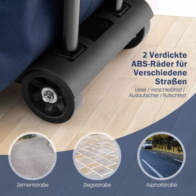 Πτυσσόμενο Καρότσι Μεταφοράς και Αποθήκευσης 38 L Χρώματος Σκούρο Μπλε COSTWAY BU10007BL