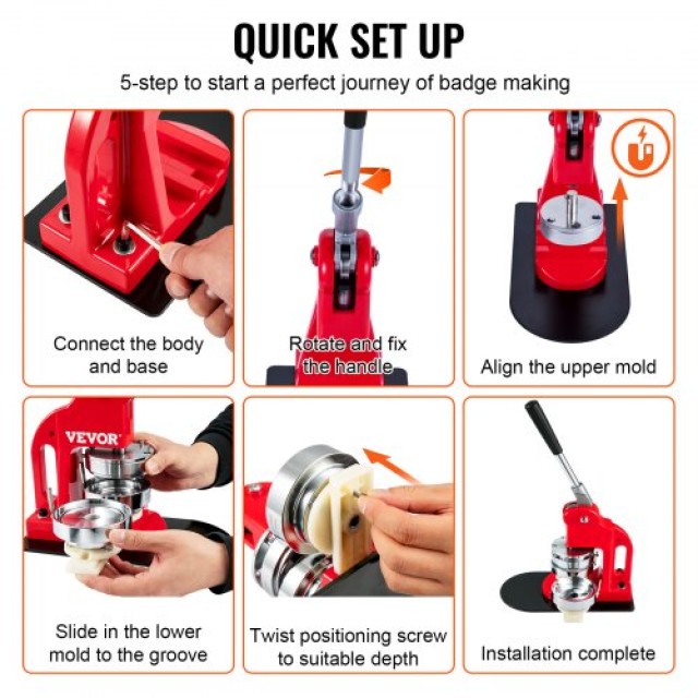 Μηχανή Κατασκευής Κουμπιών VEVOR 32MM με 500 Δωρεάν Εξαρτήματα  BJSKXZ32MM500MZS5V0
