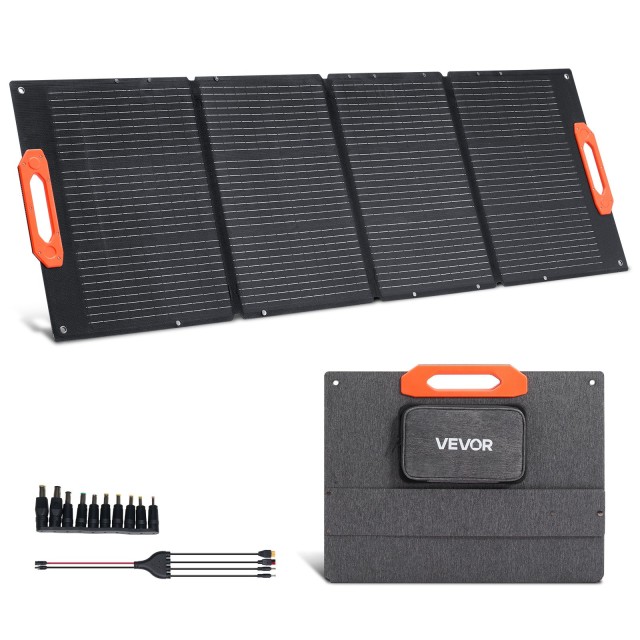 VEVOR Πτυσσόμενο Μονοκρυσταλλικό Ηλιακό Πάνελ 150W με Υψηλή Απόδοση 23% - Φορητός Φορτιστής ETFE με MC4, Type-C, QC3.0 USB & DC, Αδιάβροχο IP67 BXZDTYNB1150E7M1N001Y3