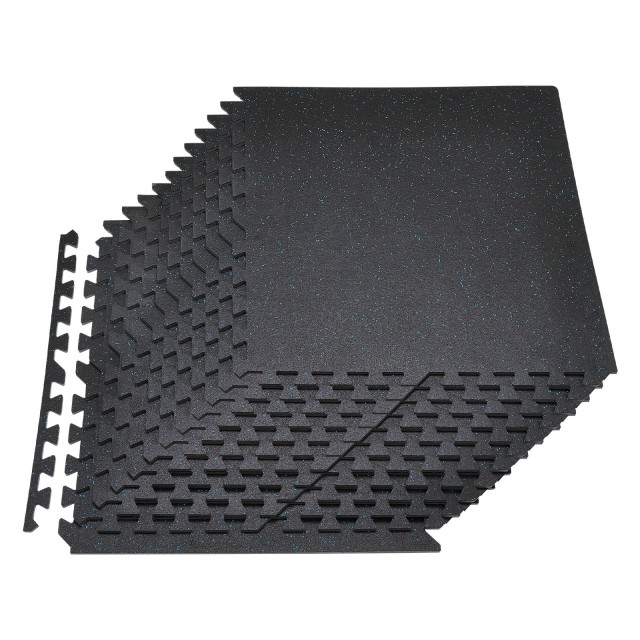 VEVOR Σετ Παζλ Αφρώδη Στρώματα 24 Τεμ, 610 x 610 x 14 mm, Υψηλής Πυκνότητας EVA, Αλληλοσυνδεόμενα Πλακάκια Δαπέδου με Μπλε Κουκίδες για Γυμναστήριο Σπιτιού. HSXJDDHDLD05C8J63001V0